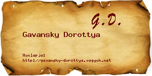 Gavansky Dorottya névjegykártya